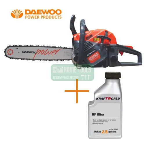 Бензинова резачка за дърва DAEWOO DCS4516, 2.3 к.с., 40 см + моторно масло 1л. KraftWorld