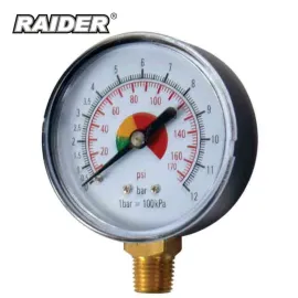 Манометър Raider, 1/4 RD, 0-12 бара