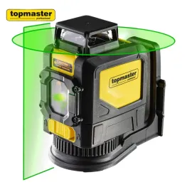 Зелен линеен лазерен нивелир TopMaster, 40 м, с батерии и аксесоари