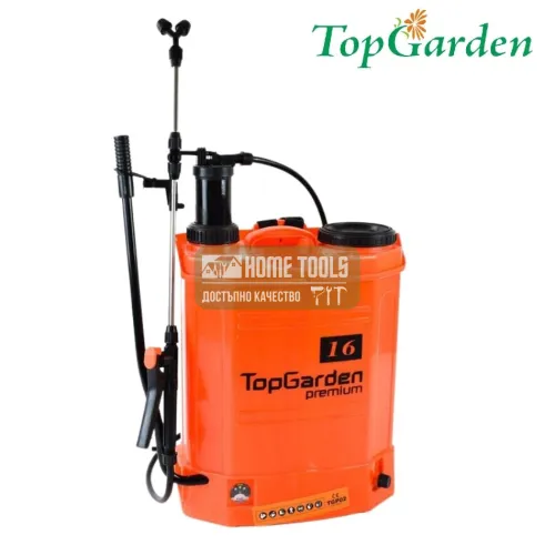 Акумулаторна пръскачка с възможност за ръчна употреба TopGarden TGP02, 12 V, 16 л, 5.5 бара, с батерия и зарядно