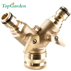 Двупосочен месингов разклонител TopGarden, 3/4"