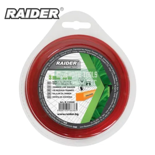 Корда за косачка тример Raider, 3.0 мм х 15 м, квадратна