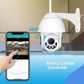 Безжична водоустойчива WIFI Full HD IP - камера NVR PTZ външна въртяща 2MP