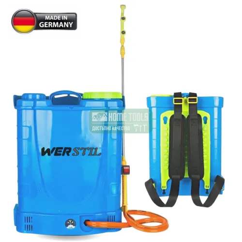 Гръбна пръскачка акумулаторно и ръчно пръскане, 2в1- 16л. Werstil SP18 Гръбна пръскачка акумулаторно и ръчно пръскане, 2в1- 16л. Werstil SP18