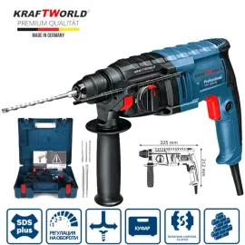 Перфоратор 850W, 2.2kg, 26MM, 3 функции, рег. обороти, KraftWorld Germany