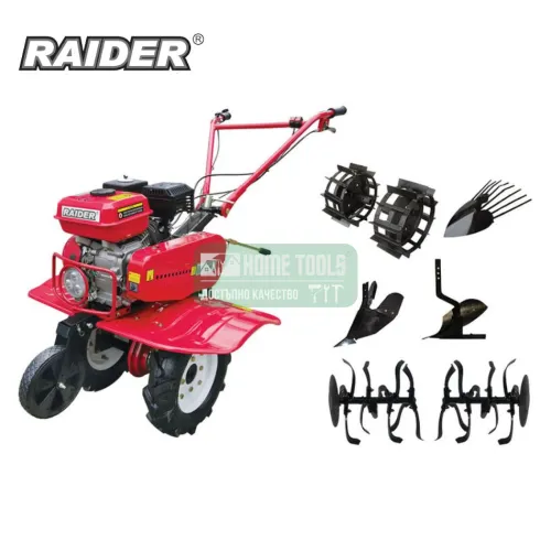 Мотофреза Raider RD-T03, 5.2 kW, 2+1 скорости, 500-1000 мм, 6 в 1