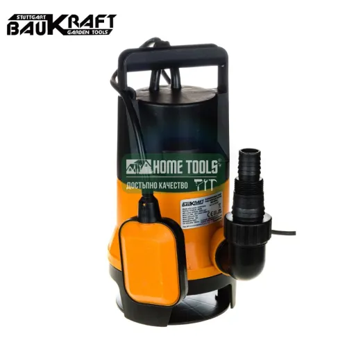 Потопяема водна помпа за мръсна вода Baukraft BK-WP30, 400 W, 5 м, 125 л/мин.