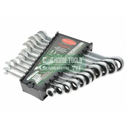 Комплект 11части звездогаечни тресчотни ключове Rock Force. Комплект 11части звездогаечни тресчотни ключове Rock Force.